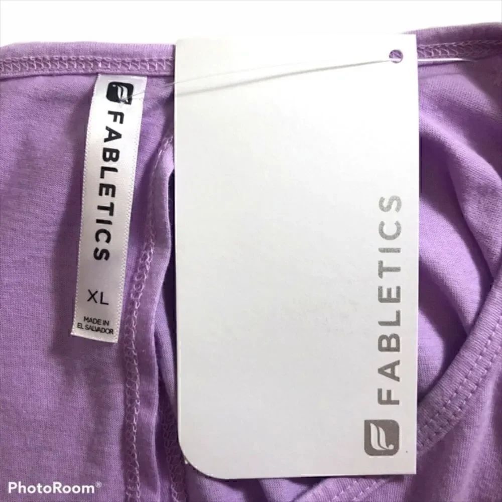 Fabletics Purple Top with Crossover Open Back - Picture 4 of 6